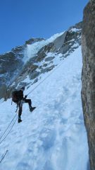 penultima doppia con alle spalle i seracchi della Vert