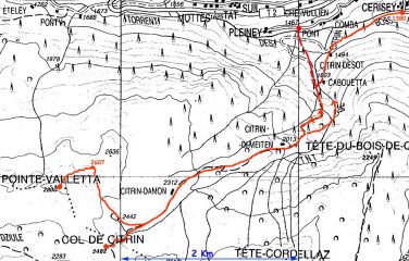 mappa itinerario