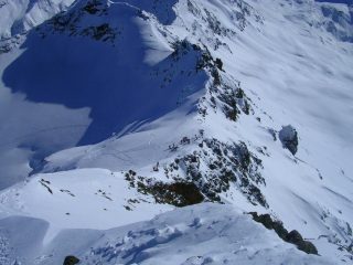 Dalla cima guardando il deposito sci