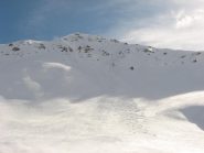 vista del canalone di discesa