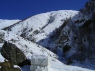 Dal bivio a quota 1530, il pendio di salita