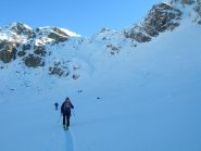 il ripido canale di salita