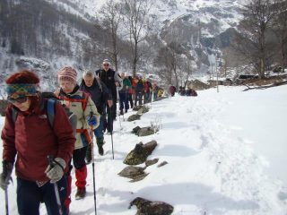 un breve tratto su neve