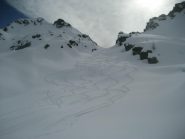 in discesa sotto il colle del Chardon