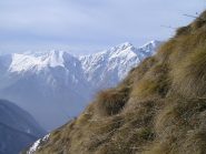 panorama dal ripido pendio erboso