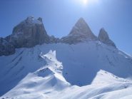 le pareti settentrionali delle Aiguilles d'Arves