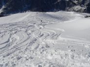 Discesa un po' segnata