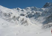 le cime che chiudono la Valletta tra M.la Bianca ed il Becco Grande