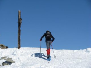 Arrivo in vetta di mia moglie