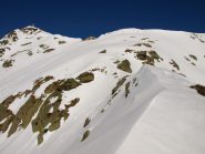 La cresta che dal Colle Bocchetta porta al rifugio: di qui non mi pareva sicuro proseguire