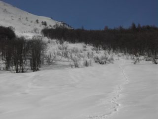 20.Il facile pendio da fare come avvicinamento.