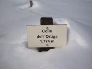 Colle dell'Ortiga, segnaletica
