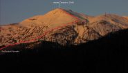 tramonto sul Monte Cimone dal Passo dell'Abetone...e via di salita seguita (18-3-2011)