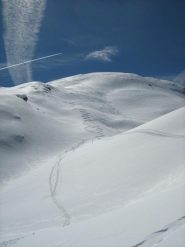 il pendio finale con le nostre firme