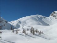 parte superiore della gita con al centro la cima