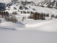 Il pendio in discesa da Pizzo Troggi