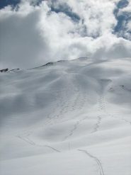 il pendio finale con le nostre firme