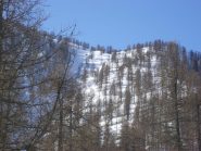 Valanga staccatasi all'inizio del canalone