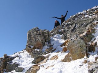 in cresta nei pressi della cima