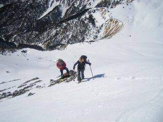 ultimi ripidi metri per la cima