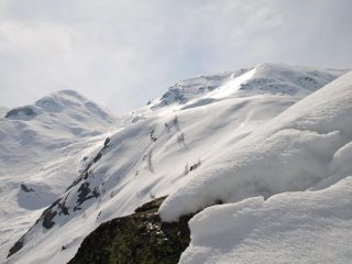 Bocchetta del Lupo vista da quota 1980 m