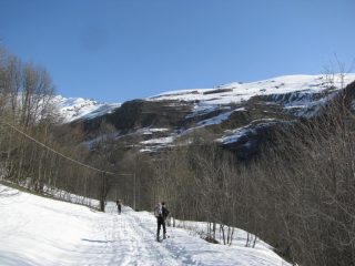 La prima parte dell'itinerario con poca neve