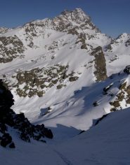 il monviso, il canale e la traccia