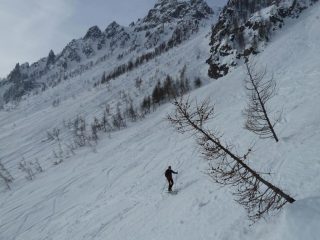 Pendio segnato da numerosi passaggi