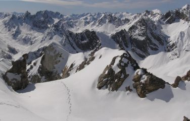 la cresta verso la cima sud