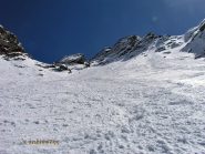 Parte alta del canale in discesa.