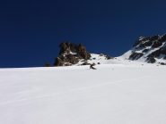 più sotto si può scegliere la propria linea su pendio ampissimo