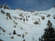 La discesa direttissima  dalla vetta in centro foto.