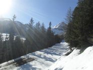 un tratto della pista con scarso innevamento