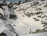 Vallon du Chaminèyes visto dalla vetta.