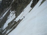 Primo nevaio sotto la Rocca Rossa.