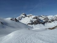 Discesa su neve dura verso la val Ellero