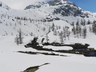 il torrente che si immette nel lago