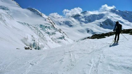 Manu in discesa dal Palon de la Mare