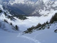 l'alto Vallone di Serpentera visto dalla sommità del canalone