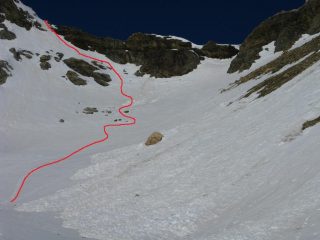 il ripido pendio che porta sul ghiacciao