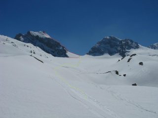 percorso dalll'uscita del pendio al colle