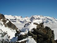 Il gruppo del Monte Rosa dalla vetta del Petit Tournalin