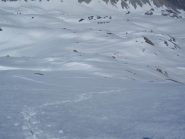 Il pendio di salita visto dall'alto