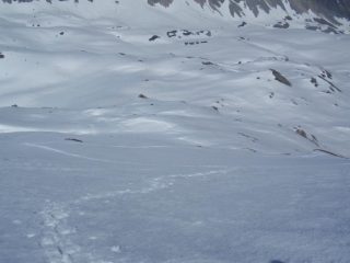 Il pendio di salita visto dall'alto