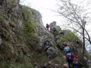 il ripido sentiero di salita