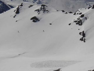 I compagni verso la spalla sud-est