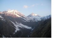 La Gran Rochere e la Bonale' salendo a Rantin da Planaval all'alba