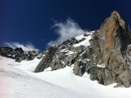 in arrivo al colle d'Entreves sotto la Tour Ronde