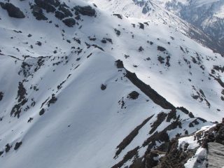 passo san giacomo con il canale di discesa