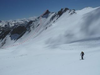Itinerario tête du Coin de l'Ours sullo sfondo